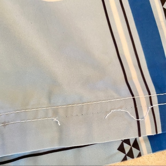 DaHui Boardshorts 30 Logo Embroidered Blue Plaid Print Men’s Surf Swim Trunks - Picture 6 of 9